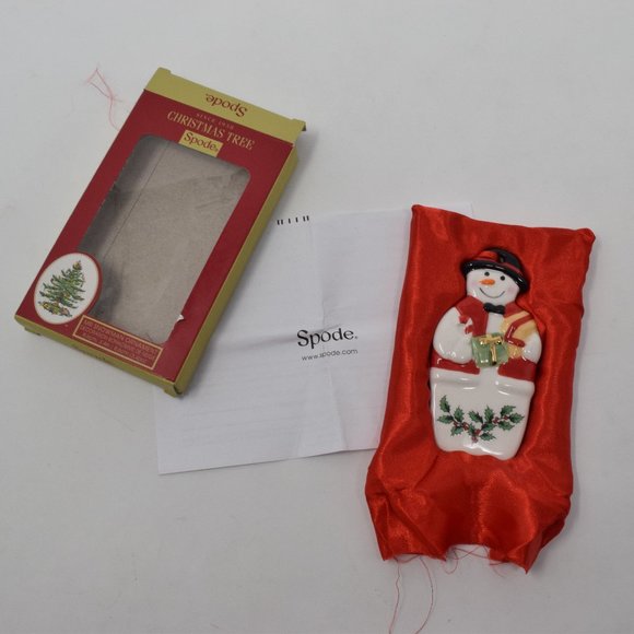 Spode Christmas Tree Mr Snowman Ornament Holiday Ceramic New in Box Traditional - Picture 7 of 7